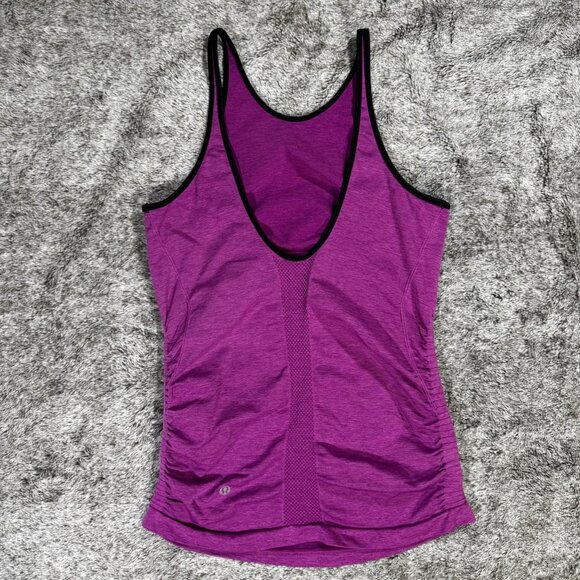 Lululemon In The Flow Tank Sz 4/6 Heathered Regal Plum - Picture 8 of 9